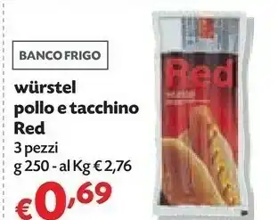 Pam Wurstel Pollo E Tacchino Red offerta