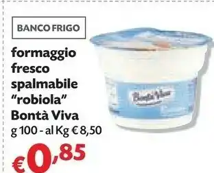 Pam Bontà viva Formaggio Fresco Spalmabile Robiola 100 G offerta