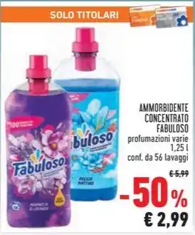 Conad Superstore AMMORBIDENTE CONCENTRATO FABULOSO profumazioni varie 1,25 l conf. da 56 lavaggi offerta