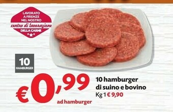 Pam 10 Hamburger Di Suino E Bovino offerta
