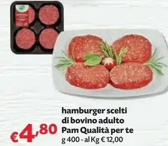 Pam Pam Qualita Per Te Hamburger Scelti Di Bovino Adulto 400 G offerta