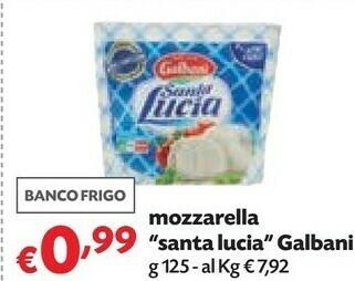 Pam Galbani Mozzarella Santa Lucia 125 G(ml) offerta