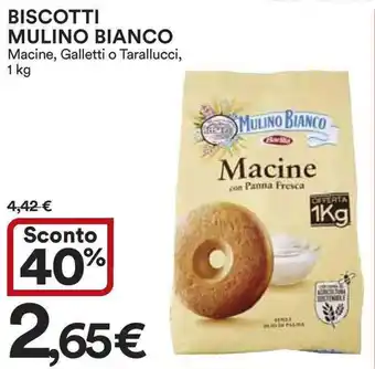Ipercoop BISCOTTI MULINO BIANCO Macine, Galletti o Tarallucci, 1 kg offerta
