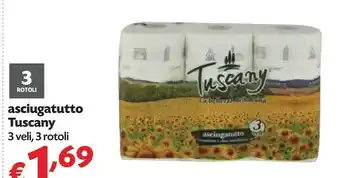 Pam Tuscany Asciugatutto 3 Veli, 3 Rotoli offerta