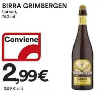 Ipercoop BIRRA GRIMBERGEN tipi vari, 750 ml offerta