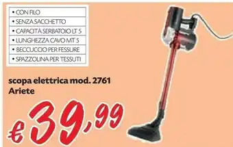 Pam Ariete 2761 Aspiratore Portatile Senza Sacchetto Nero, Rosso offerta
