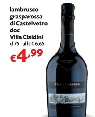 Pam Villa Cialdini Lambrusco Grasparossa Di Castelvetro Doc 75 Cl offerta