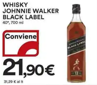 Ipercoop WHISKY JOHNNIE WALKER BLACK LABEL 40°, 700 ml offerta