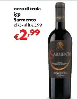 Pam Sarmento Nero Di Troia Igp 75 Cl offerta