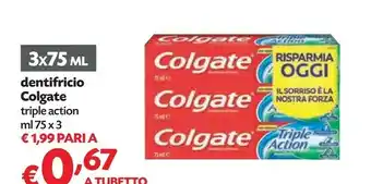 Pam Colgate Dentifricio Triple Action 75 Ml offerta