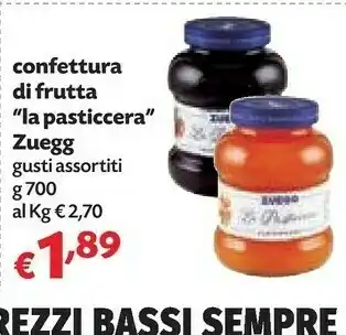 Pam Zuegg Confettura Di Frutta La Pasticcera Albicocche 700 G offerta