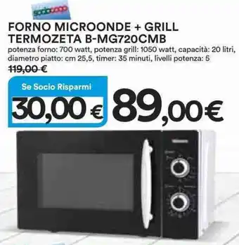 FORNO MICROONDE + GRILL TERMOZETA B-MG720CMB