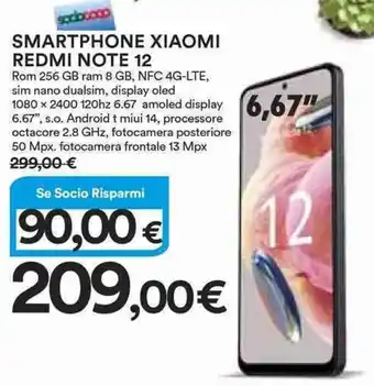 Ipercoop SMARTPHONE XIAOMI REDMI NOTE 12 offerta