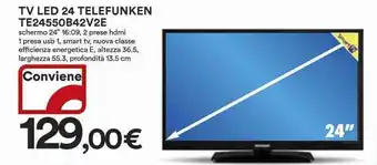 Ipercoop TV LED 24 TELEFUNKEN TE24550B42V2E offerta