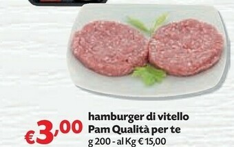 Pam Pam & Panorama - Hamburger Di Vitello 200 G(ml) offerta