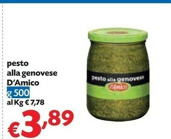 Pam D'Amico Pesto Alla Genovese 500 G offerta