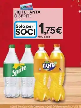 Ipercoop BIBITE FANTA O SPRITE 2 x 1lt offerta