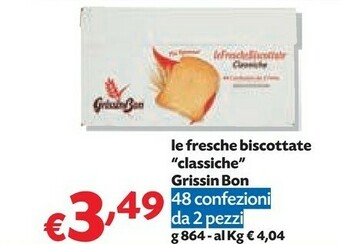 Pam Grissin bon Le Fresche Biscottate Classiche 864 G offerta