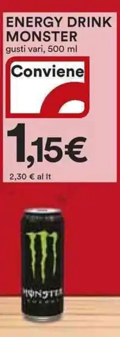 Ipercoop ENERGY DRINK MONSTER gusti vari, 500 ml offerta