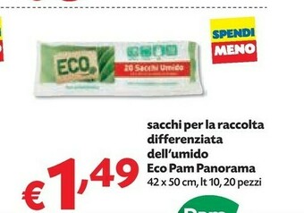 Pam Pam Panorama Sacchi Per La Raccolta Differenziata Dell'umido Eco offerta