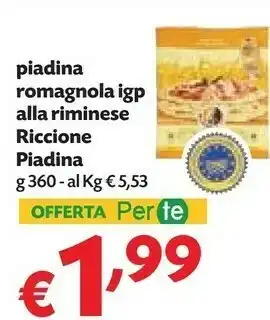 Pam Riccione piadina Piadina 360 G(ml) offerta