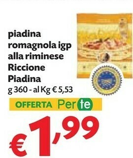 Pam Riccione piadina Piadina 360 G(ml) offerta