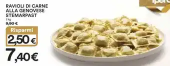 Ipercoop RAVIOLI DI CARNE ALLA GENOVESE STEMARPAST 1 kg offerta