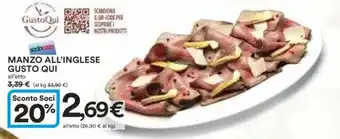 Ipercoop MANZO ALL'INGLESE GUSTO QUI all'etto offerta
