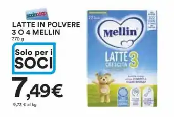 Ipercoop LATTE IN POLVERE 3 0 4 MELLIN 770 g offerta