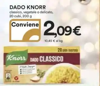 Ipercoop DADO KNORR classico, vegetale o delicato, 20 cubi, 200 g offerta