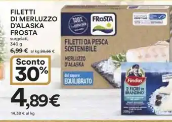 Ipercoop FILETTI DI MERLUZZO D'ALASKA FROSTA surgelati, 340 g offerta