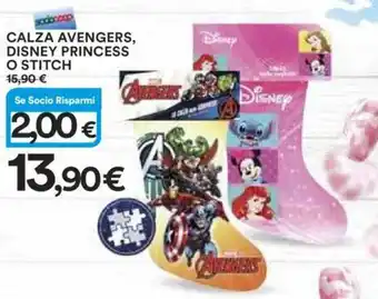 Ipercoop CALZA AVENGERS, DISNEY PRINCESS O STITCH offerta