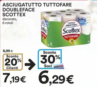 Ipercoop ASCIUGATUTTO TUTTOFARE DOUBLEFACE SCOTTEX decorato, 6 rotoli offerta