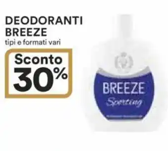 Ipercoop DEODORANTI BREEZE tipi e formati vari offerta