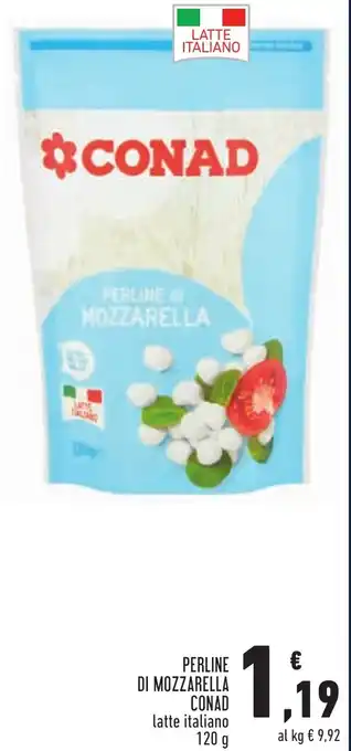Conad Superstore PERLINE DI MOZZARELLA CONAD latte italiano 120 g offerta