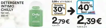 Ipercoop DETERGENTE INTIMO CHILLY tipi vari, 200 ml offerta