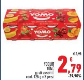 Conad Superstore YOGURT YOMO gusti assortiti conf. 125 g x 8 pezzi offerta