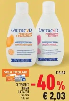 Conad Superstore DETERGENTE INTIMO LACTACYD vari tipi 300 ml offerta