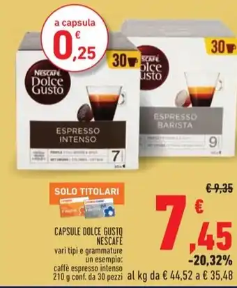Conad Superstore CAPSULE DOLCE GUSTO NESCAFÉ 210 g conf. da 30 pezzi offerta