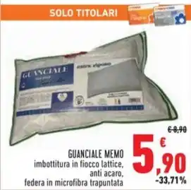 Conad Superstore GUANCIALE MEMO imbottitura in fiocco lattice offerta