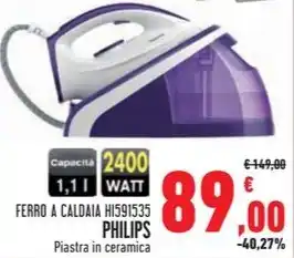 Conad Superstore FERRO A CALDAIA HI591535 PHILIPS Piastra in ceramica offerta