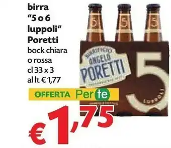 Pam Angelo Poretti - 5 Luppoli Bock Chiara Doppio Malto 330 G(ml) offerta