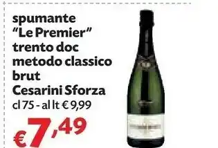 Cesarini sforza Spumante Le Premier Trento Doc Metodo Classico Brut