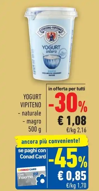 Conad City YOGURT VIPITENO - naturale offerta