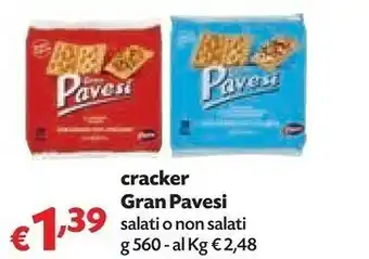 Panorama Pavesi Gran I Cracker Salati Senza Granelli Di Sale In Superficie 560 G(ml) offerta