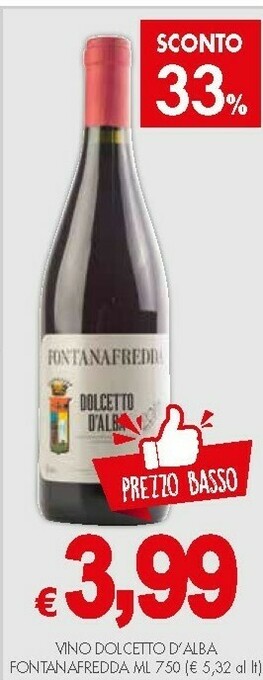 PrestoFresco Fontanafredda Vino Dolcetto D'alba offerta