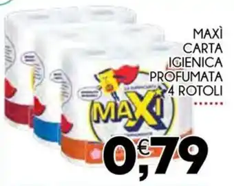 Enne Market MAXÌ CARTA IGIENICA PROFUMATA 4 ROTOLI offerta