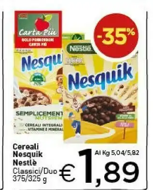 Crai Nestlè Cereali Nesquik 375 G(ml) offerta