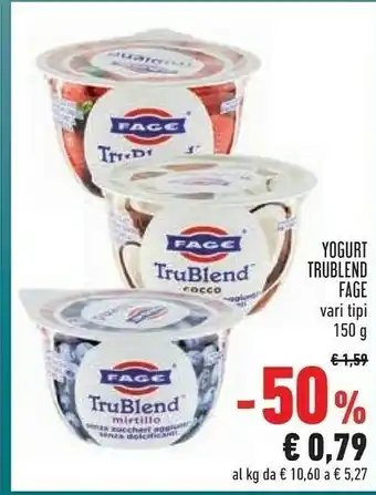 Conad Superstore Fage Yogurt Trublend Mirtillo 150 G offerta