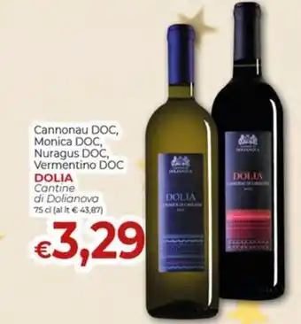 Cannonau DOC, Monica DOC, Nuragus DOC, Vermentino DOC DOLIA Cantine di Dolianova 75 cl